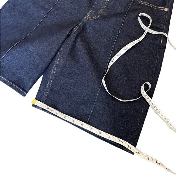 Express 90’s Bermuda high rise jean shorts Dark Wash denim Size 10 - Picture 16 of 16